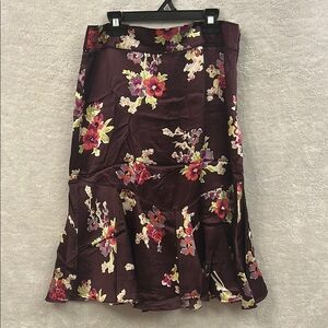 The Limited Purple Pink Ruffled Trumpet Midi Skirt